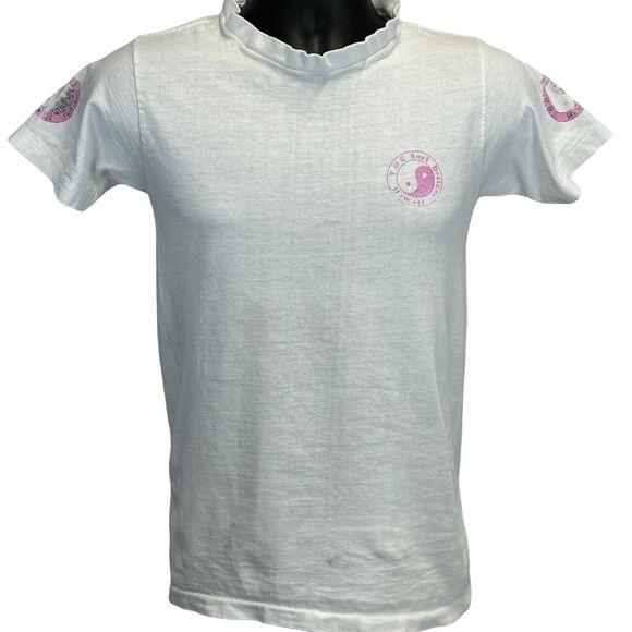 Vintage 80s T&C Surf Designs T Shirt Surfer Surfing USA Made White XS X-Small - Picture 2 of 16